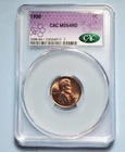 1950 P LINCOLN WHEAT PENNY CAC MS 64 RD UNC #S314