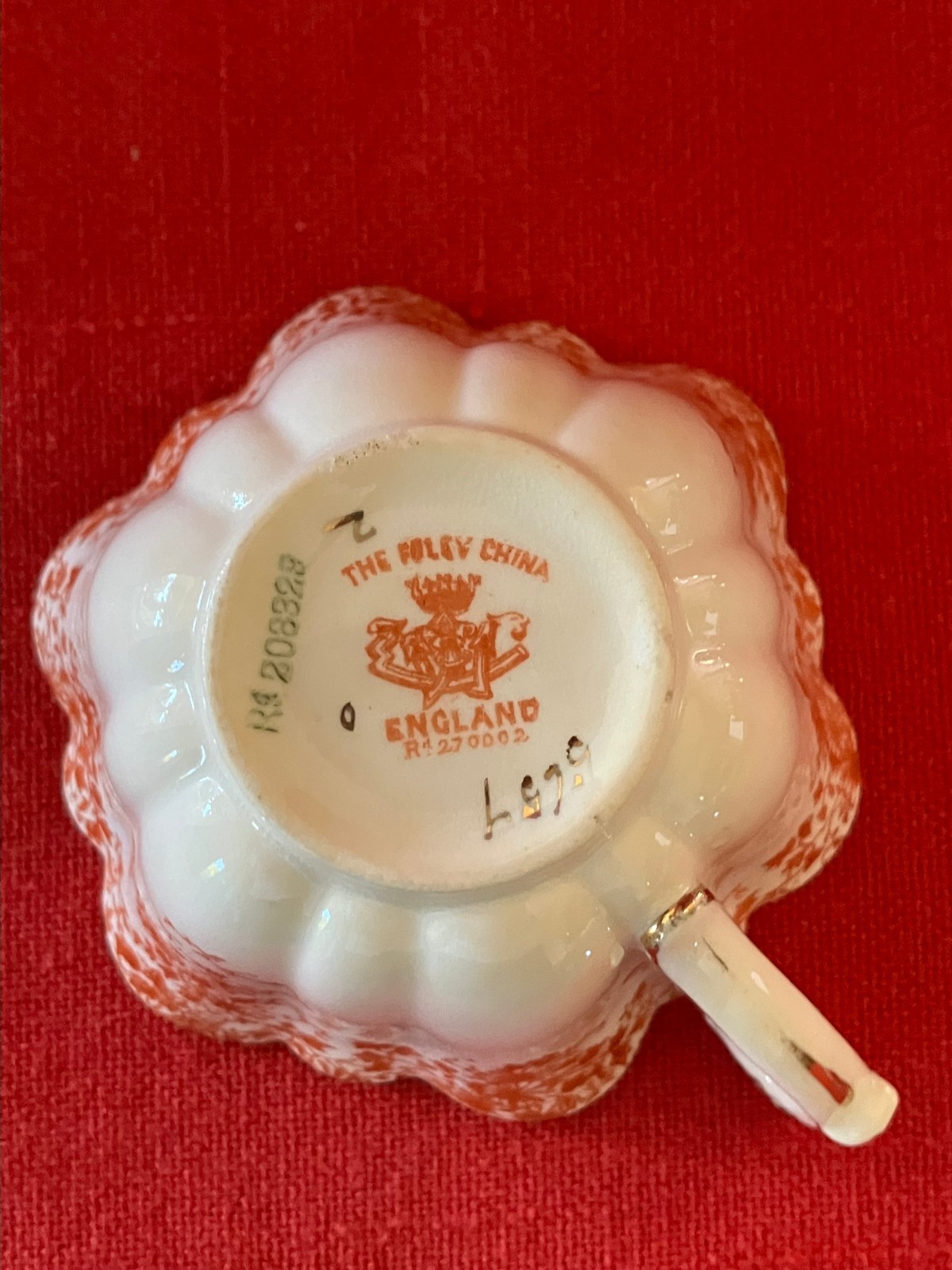 c 1896 Wileman & Co Foley China daisy shaped trio #4  "Trailing Daisies" #5657