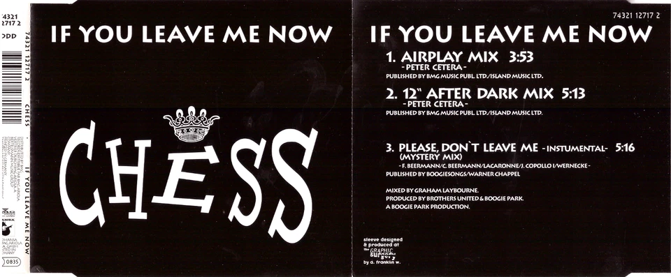 Chess - If You Leave Me Now (Maxi-CD), [1992] sehr gut (0713) - Bild 2 von 4