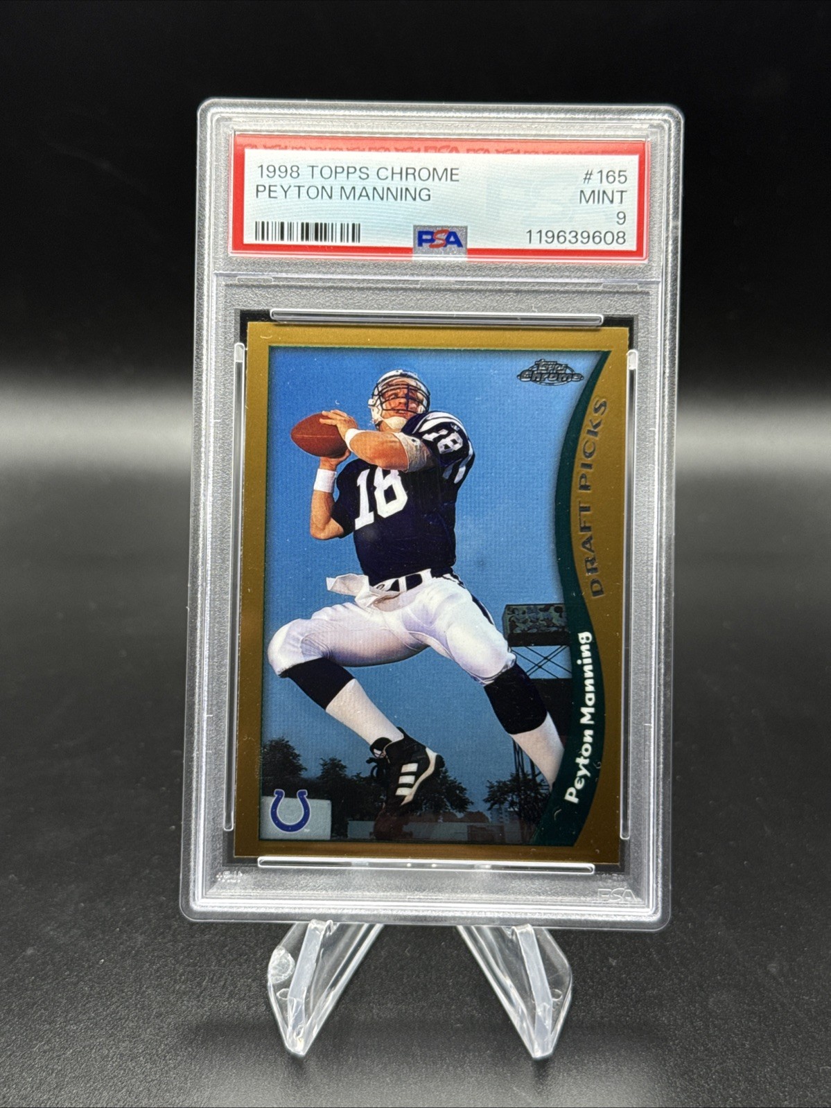 1998 Topps Chrome Peyton Manning RC #165 PSA 9 MINT Rookie Colts HOF