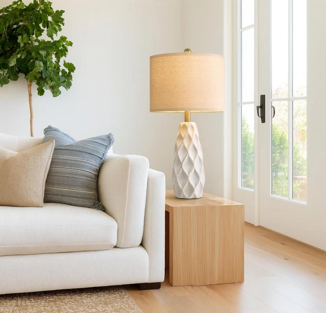 Juego de 2 Lámparas de Mesa de Cerámica de 27.5" para Salón Dormitorio Cama Boho Moderna Foto 3 de 4