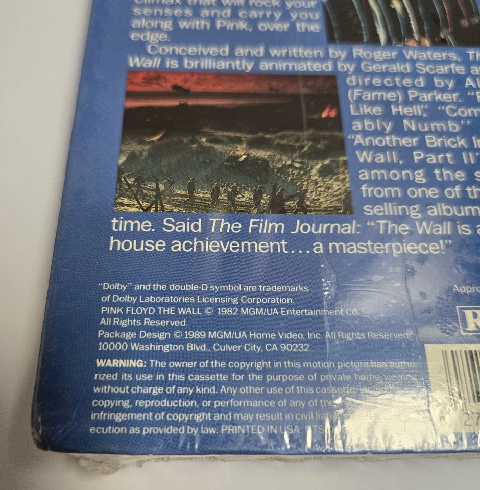 Pink Floyd - The Wall VHS Video 1980s Brand NEW Factory Sealed  - Image 2 of 4