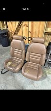 Sn94 Cobra Mustang Front Driver And Passenger Seats Beige Leather Seats