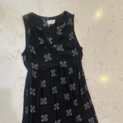 Universal Thread Black/White Floral Rayon Sleeveless V-Neck Maxi Dress S