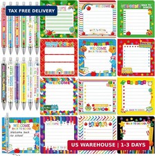 24 Pcs Welcome Back to School Gifts Sticky Notes Ballpoint Pen 12 Pcs Sticky N