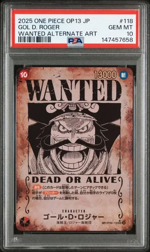 PSA 10 Roger OP09-118 SP Alt Art SEC Wanted Carrying on His Will One Piece Card