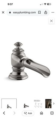Kohler 727612-TT Artifacts  Flume  Bathroom Sink Faucet spout VIBRANT TITANIUM