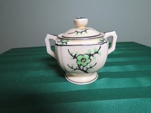 Antique Hand Painted Moriyama Sugar Bowl Japan