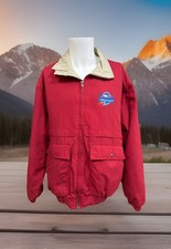 Rare King Louie Strike Fighter FA-18 EF Super Hornet Red Vintage Jacket Sz XL