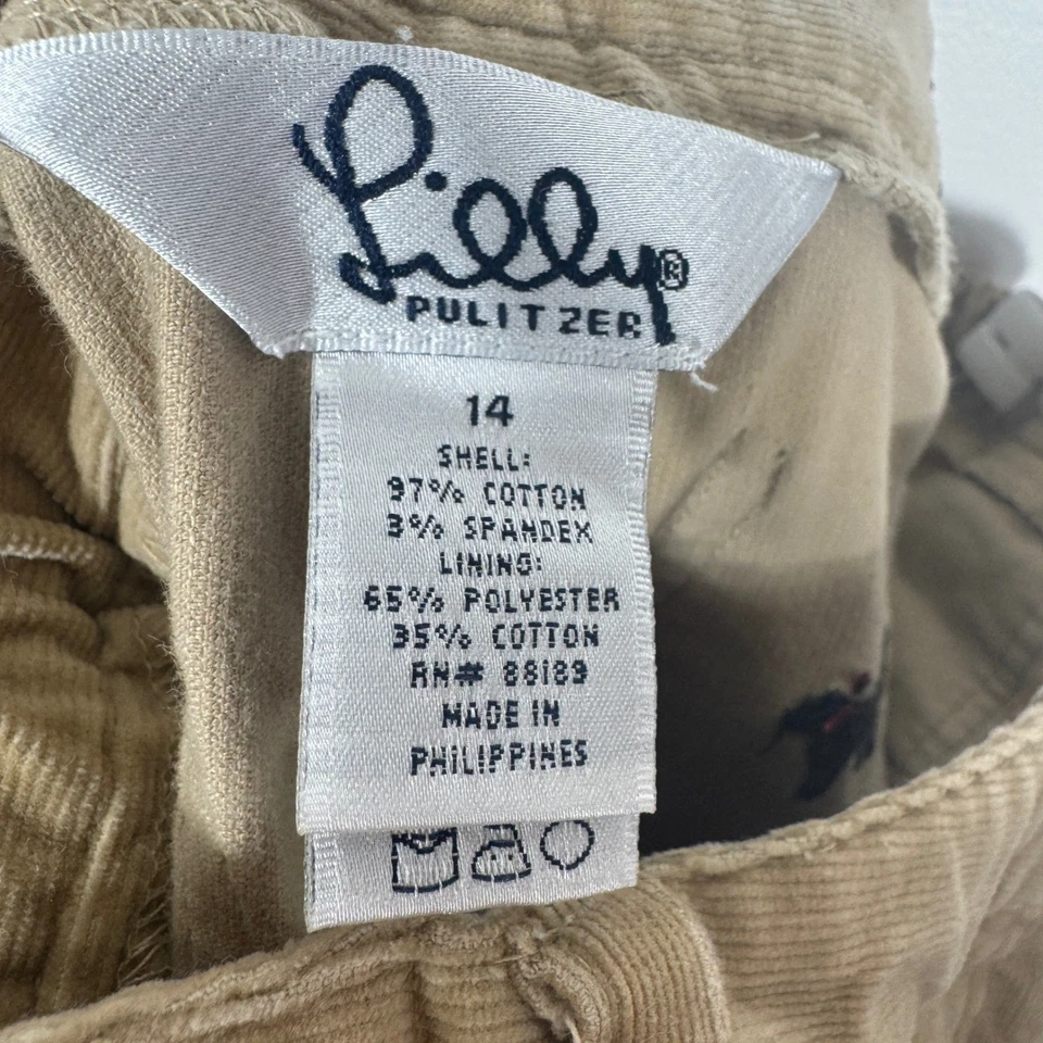 Pantalones de pana Lilly Pulitzer para niñas talla 14 estampado de perro beige informal pierna recta Foto 4 de 4