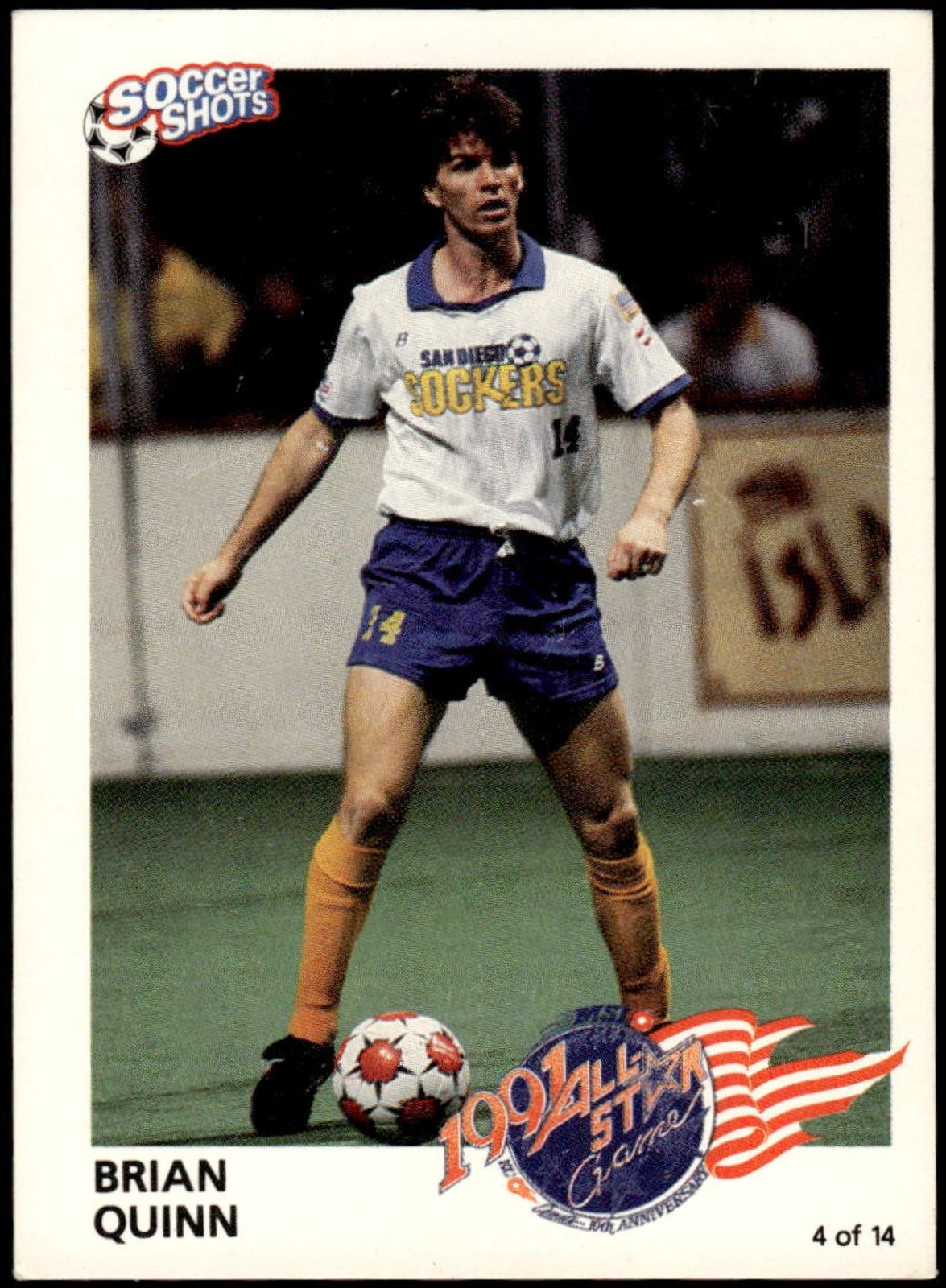 1991 Soccer Shots Brian Quinn All Star MISL San Diego Shockers 4 Major Indoor
