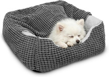 Dog Beds for Small Dogs with Cover Cave, Cat Beds for Indoor Cats, Rectangle Hoo