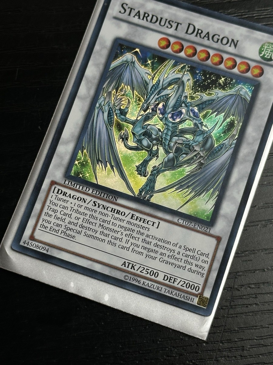 stardust dragon yugioh card Yu-Gi-Oh Modern Design engraved on both sides Yugioh Stardust Dragon TDGS-EN040 1st