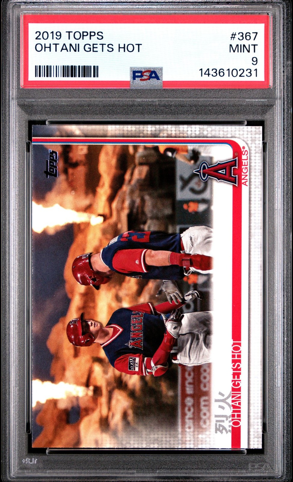 2019 Topps OHTANI GETS HOT #367 PSA 9 MINT view 9