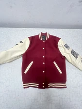 varsity jacket men wool leather fully embroidery Unisex Varsity Letterman Jacket
