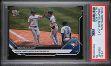 Toronto Blue Jays 63 Hits 2025 MLB Topps NOW Card 524 Black Foil 2/10 PSA 10
