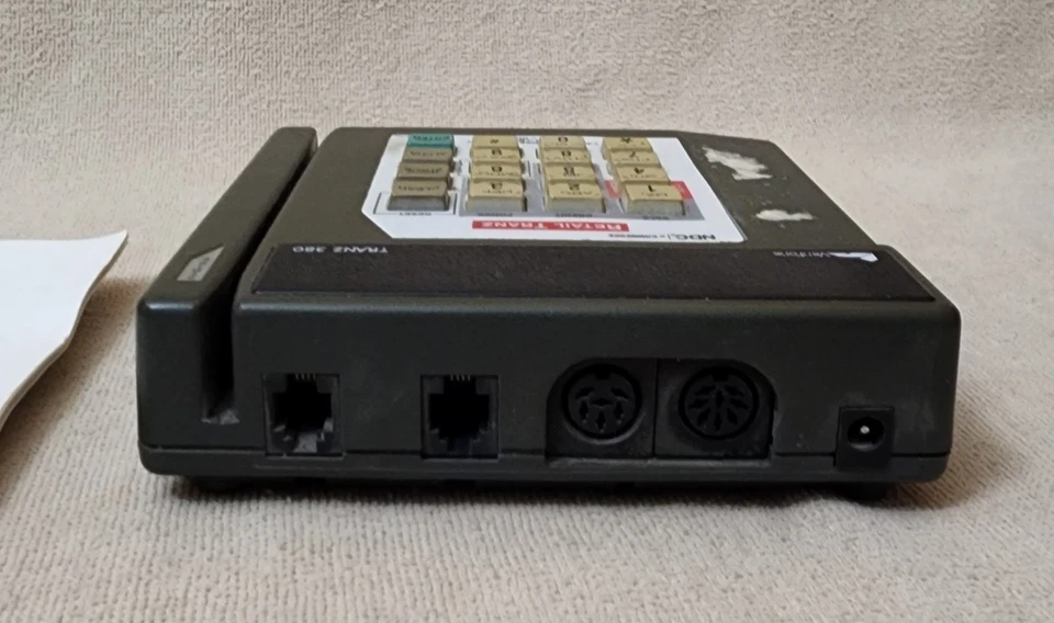 VeriFone Tranz 380 Credit Card Reader Terminal with Power Supply Manual Tested - Image 3 of 4