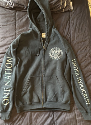 RARE Large 2013 Whitechapel One Nation Under Hypocrisy Zip Up Hoodie Sweatshirt