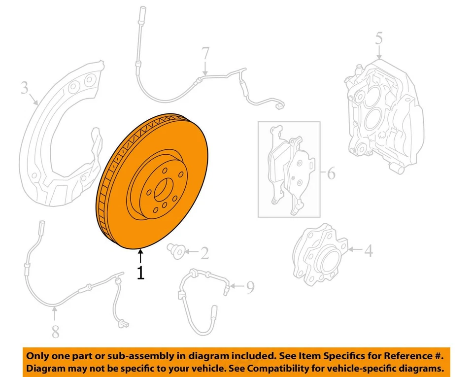 Front Brakes Rotor Only Without Sport Brake Fits 17-20 BMW 530i 3545888 - Image 3 of 4