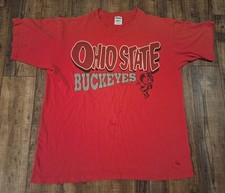 Vintage 90s Ohio State Buckeyes T Shirt Men's L Made In USA Red