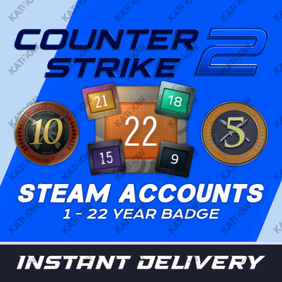 Steam Account | 1-22 Years Badge | CS2 5 & 10 Year Medals | Instant Delivery