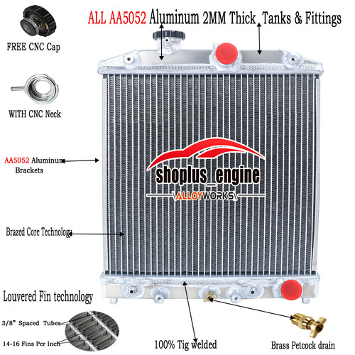 2 Rows Radiator Fits 1992-2000 Honda Civic D15 D16 EK EG Acura Integra ...