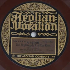 Margaret McKee 10" 78rpm Nightingale the Rose & Bird Imitations Red Shellac