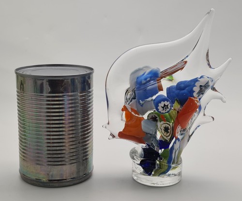 Kunst Glas Fisch Briefbeschwerer ungewöhnlich groß Millefiori klar handgefertigt dekorativ - Bild 9 von 10