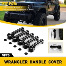 4x Black Door Grab Handle Trim Covers for Jeep Wrangler JK2007-2017 4 Door New