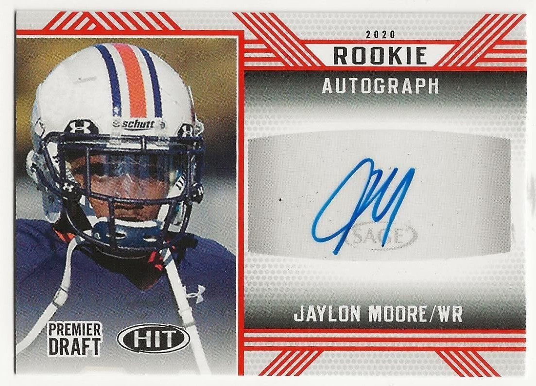 2020 Sage Premier Hit Orange Jaylon Moore Rookie Auto #A35