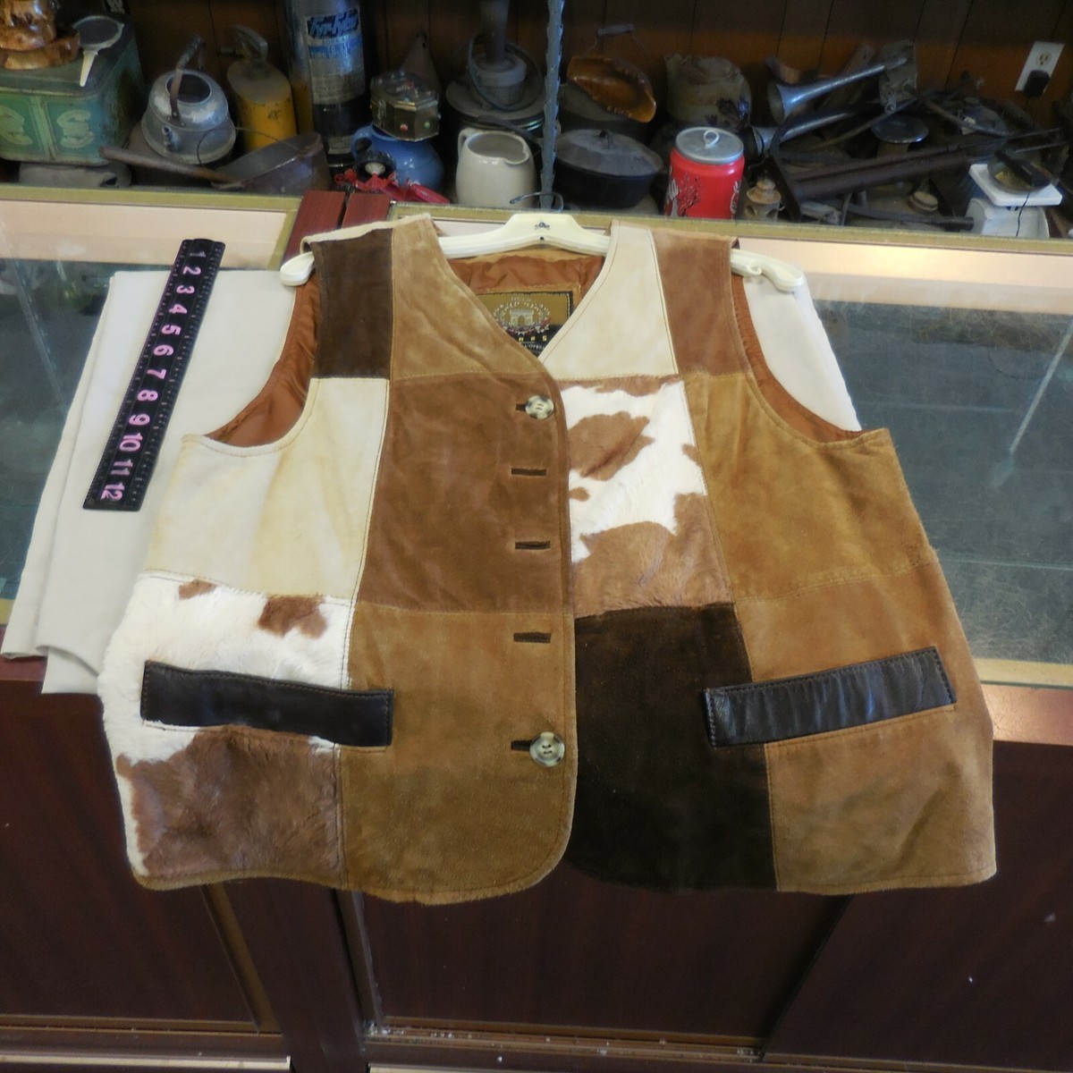 トップス Vintage Western Leather Vest SevenBoy Men's classic retro western cowboy casual leather