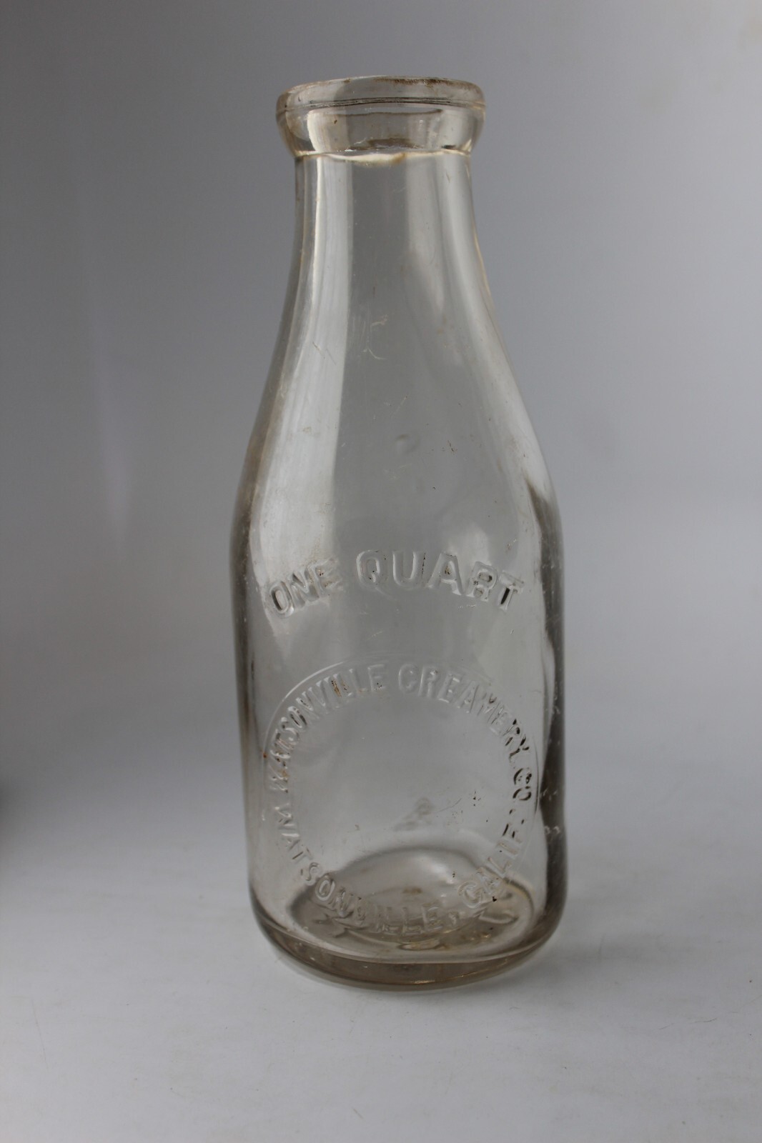 Rare Antique Qt Milk Bottle Watsonville Creameries Santa Cruz CA Bottle