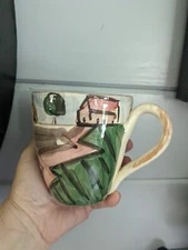 Vtg Vietri Italy Pottery Coffee Cup Italy Countryside House Mug Retired Piece 4"