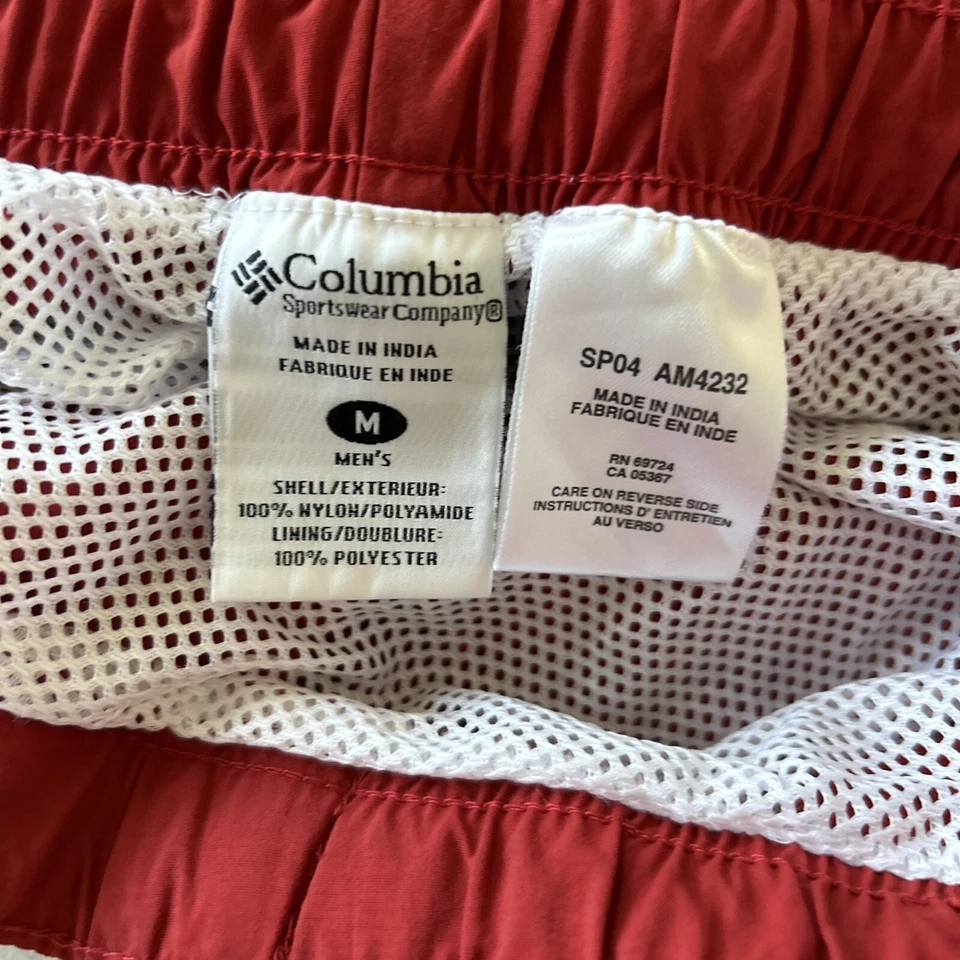 Pantalones cortos Columbia para hombre, medianos, embalables, forrados, nailon, rojos Foto 3 de 3