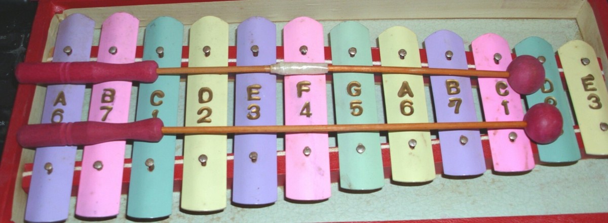 管楽器・吹奏楽器 TAICHIWoodstone New Vintage Antique Vintage Japanese Tin Portable Xylophone Late 1940's