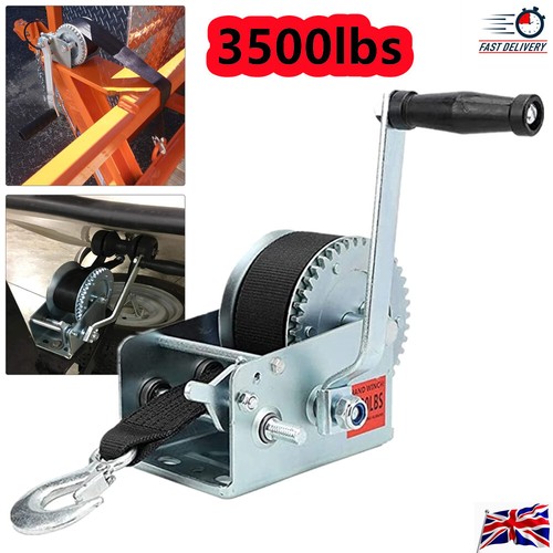 3500LB MARINE HAND POWERED WINCH BOAT MARINE JET SKI CAR TRAILER W/7M WEBBING UK eBay