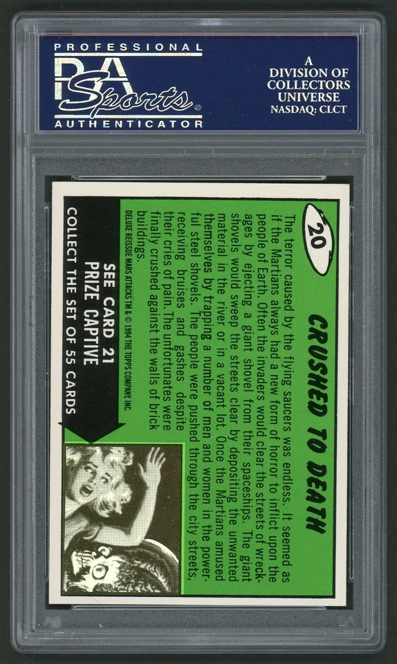 1994 Topps Mars Attacks Archives - 1st Day Issue #20 Crushed to Death PSA 8 - Image 2 of 4