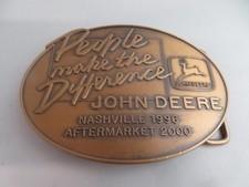John Deere People Make The Difference Brass Belt Buckle 1/1500