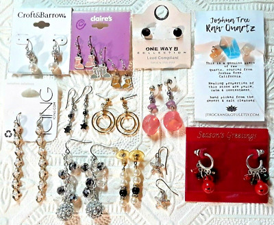 Pierced earrings. 14 pair. croft & barrow, Joshua tree, Icing. You get all 14