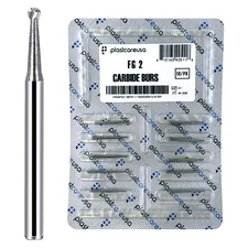 10 FG 2 Round Carbide Dental Burs High Speed Handpiece Friction Grip Drill Bits