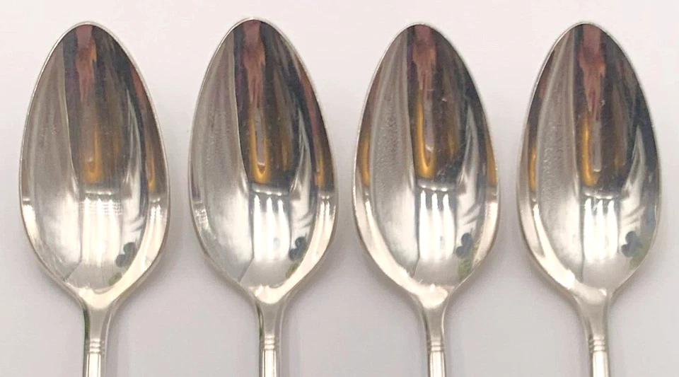 Oneida Nobility Plate REVERIE Flatware Silverware Silverplate 4 OVAL SOUP Spoons - Image 3 of 4