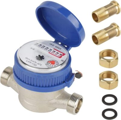 Kaltwasserzähler Zapfhahnzähler 1/2'' Wasseruhr komplett Set geeicht Garten NEU