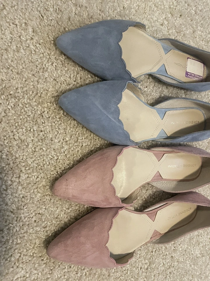 Lot of 2 Adrienne Vittadini Ballet Flats Pink Pair and Blue Pair 8.5M US - Image 2 of 4