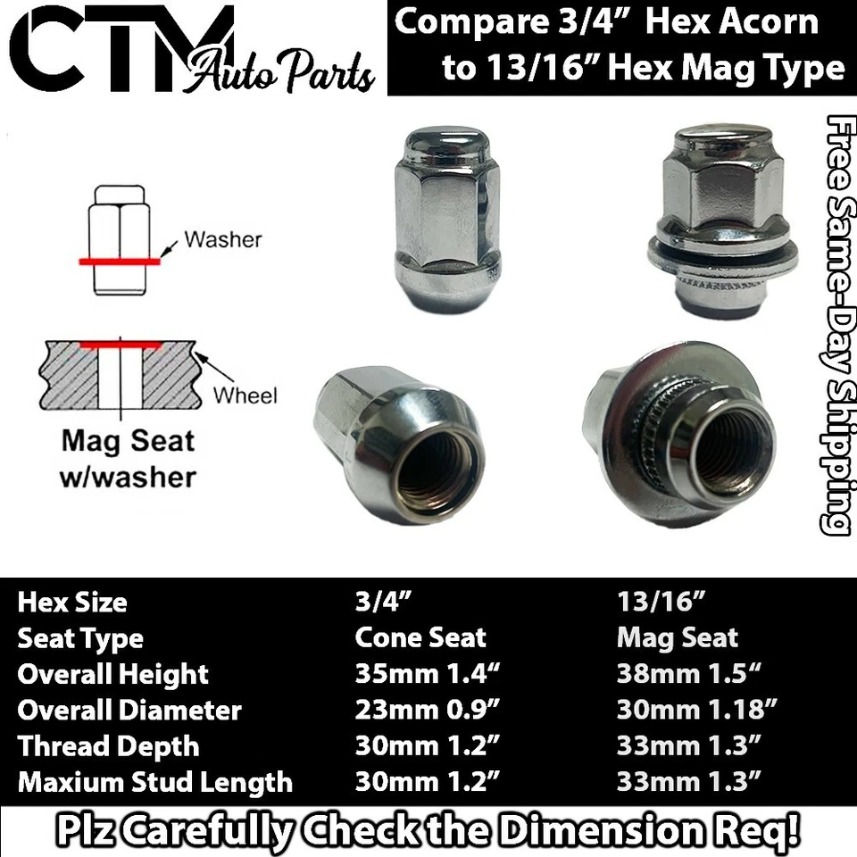 20x Tuerca de repuesto cromada Mitsubishi OEM Factory Mag Style 12x1,5 MR455707 Foto 2 de 3