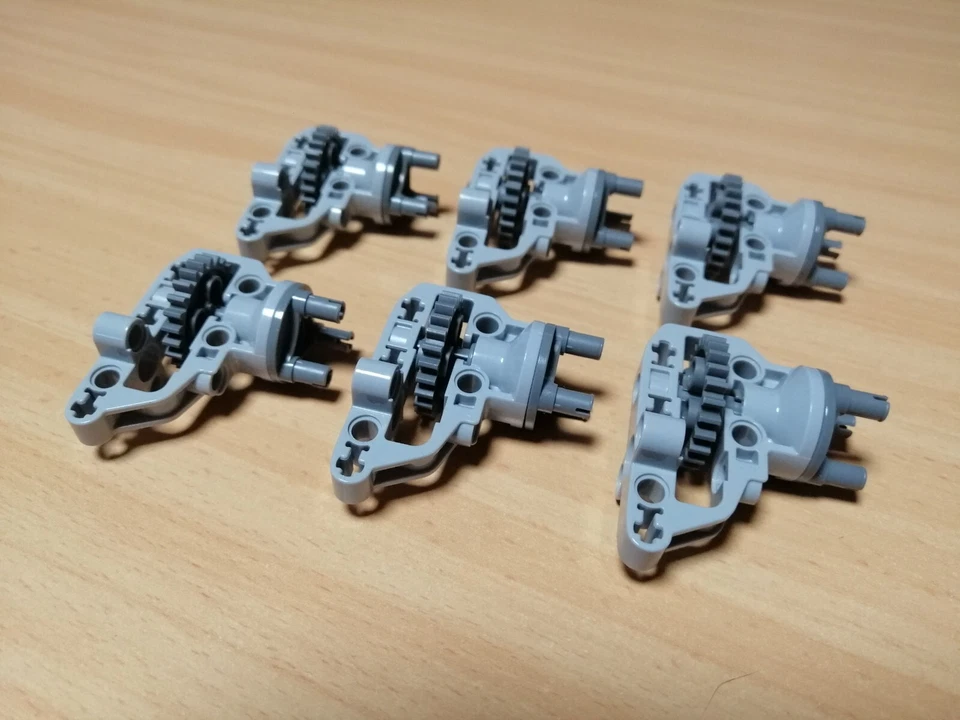 LEGO Technic 6 Stück Radaufhängung mit Zahnrad grau / Technik Zubehör - Bild 3 von 4