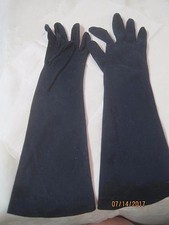 Vintage cotton navy color Ladies Gloves long sz 6 1/2
