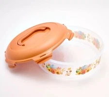 LocknLock Pie Carrier,Special Edition Printed,Round Food Storage w Handle K85507