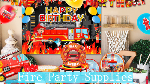Fire Truck Birthday Party Supplies, Firetruck Birthday Decorations Tableware Set - Video 1 of 1