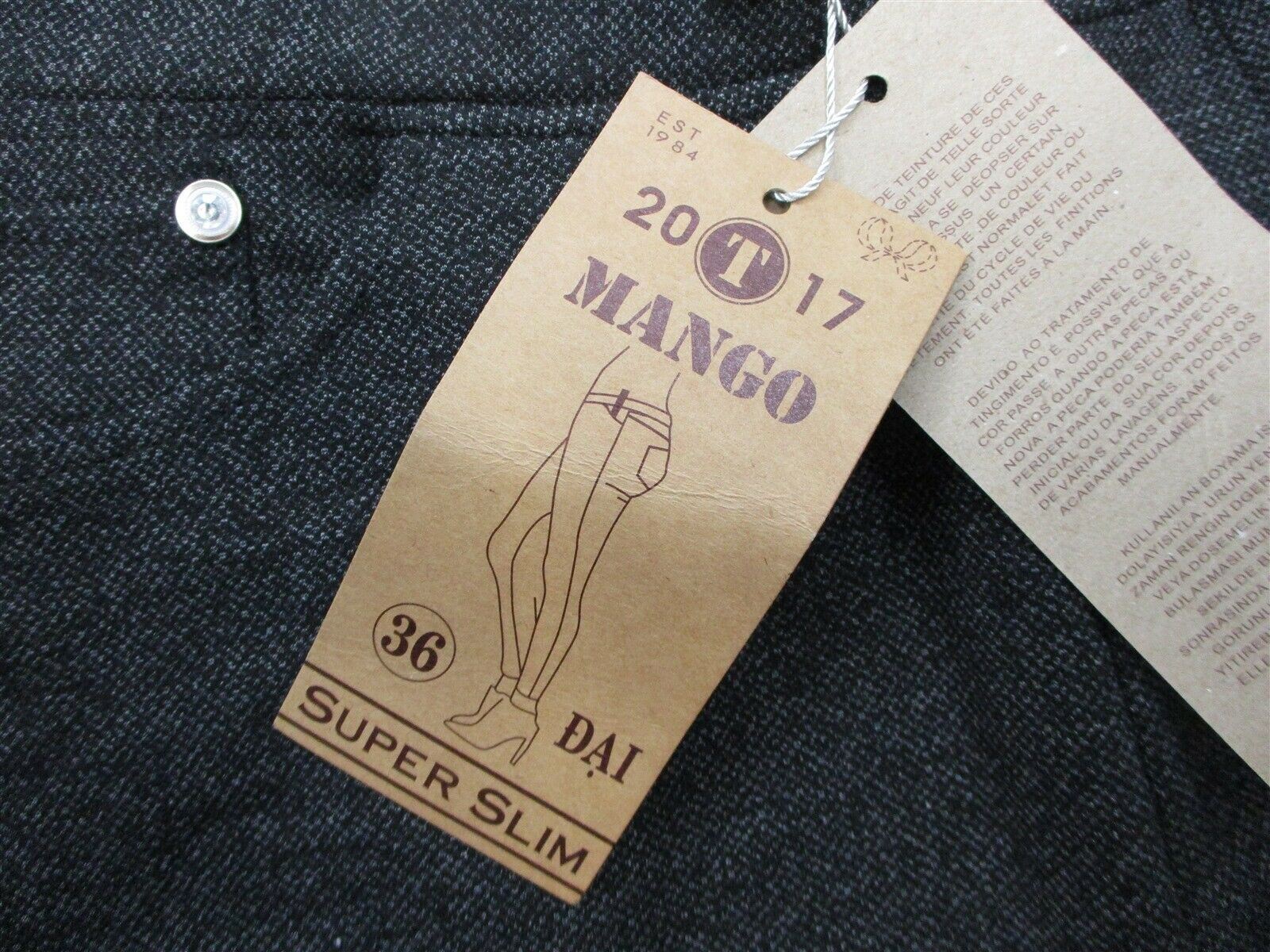 new MANGO Pants Women's Size 1 Stretch Casual Charcoal Gray Super Slim  thumbnail 4