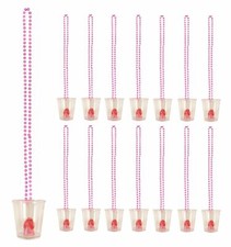 WILLY REUSABLE SHOT GLASS NECKLACE Novelty Fancy Dress Hen Do Party  Cup PinkLot